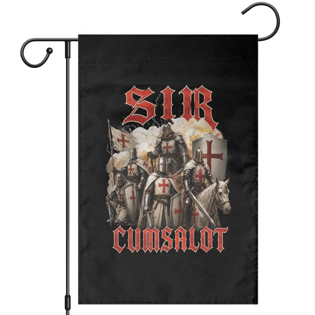 Sir Cumsalot Funny Offensive Knight Meme Bootleg Graphic Garden Flag TS11 Black Print Your Wear