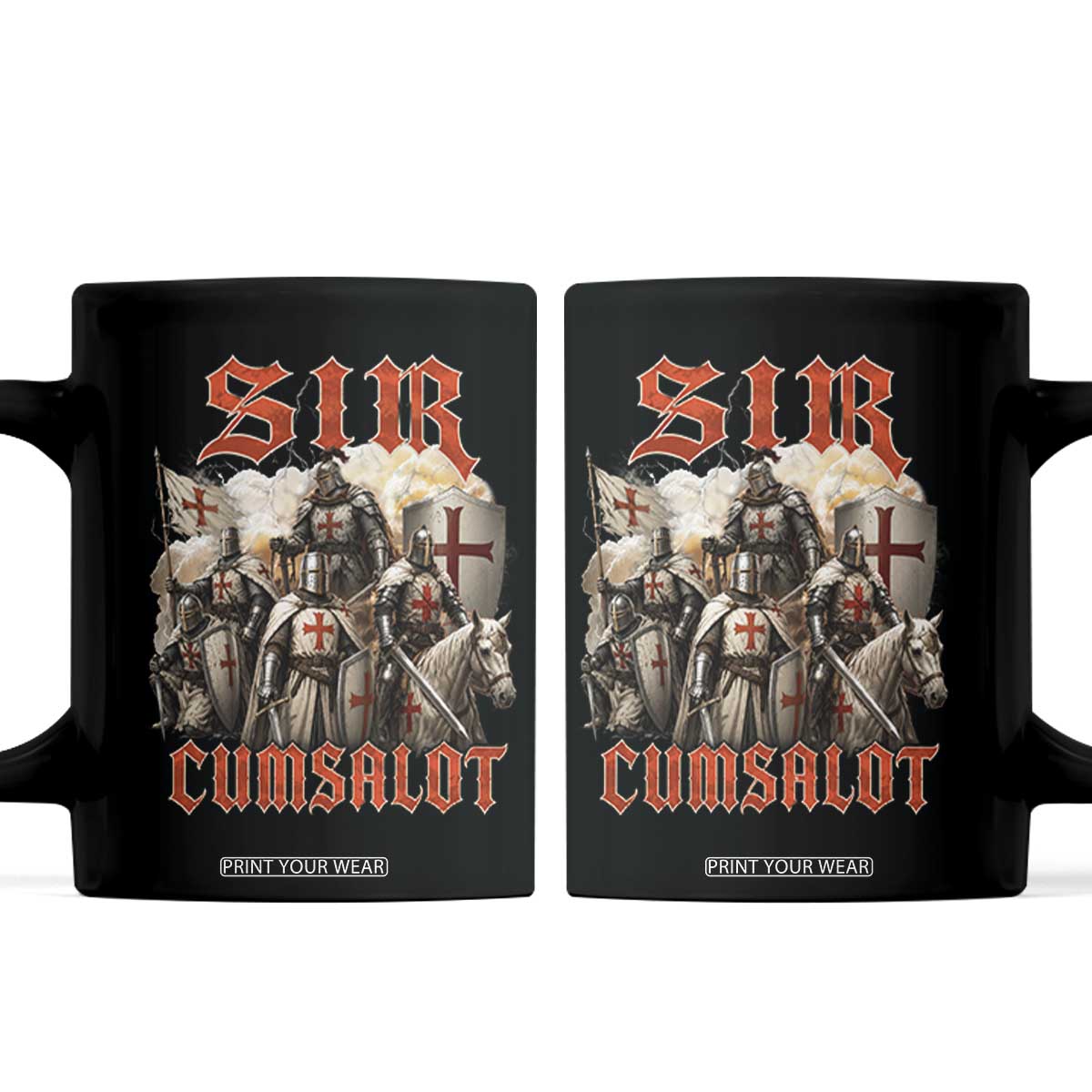 Sir Cumsalot Funny Offensive Knight Meme Bootleg Graphic Coffee Mug TS11 Black Print Your Wear