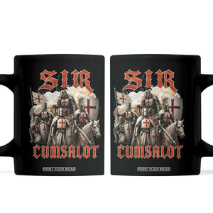 Sir Cumsalot Funny Offensive Knight Meme Bootleg Graphic Coffee Mug TS11 Black Print Your Wear