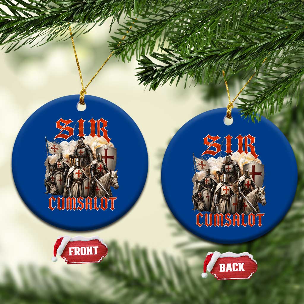 Sir Cumsalot Funny Offensive Knight Meme Bootleg Graphic Ceramic Ornament TS11 1pc Blue Print Your Wear