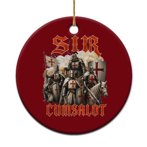 Sir Cumsalot Funny Offensive Knight Meme Bootleg Graphic Ceramic Ornament TS11 1pc Red Print Your Wear