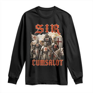 Sir Cumsalot Funny Offensive Knight Meme Bootleg Graphic Long Sleeve Shirt TS11 Black Print Your Wear