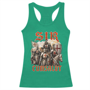 Sir Cumsalot Funny Offensive Knight Meme Bootleg Graphic Racerback Tank Top TS11 Irish Green Print Your Wear