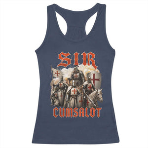 Sir Cumsalot Funny Offensive Knight Meme Bootleg Graphic Racerback Tank Top TS11 Navy Print Your Wear