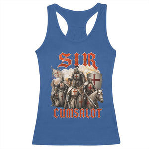 Sir Cumsalot Funny Offensive Knight Meme Bootleg Graphic Racerback Tank Top TS11 Royal Blue Print Your Wear