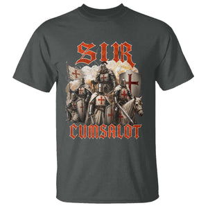 Sir Cumsalot Funny Offensive Knight Meme Bootleg Graphic T Shirt TS11 Dark Heather Print Your Wear