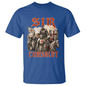 Sir Cumsalot Funny Offensive Knight Meme Bootleg Graphic T Shirt TS11 Royal Blue Print Your Wear