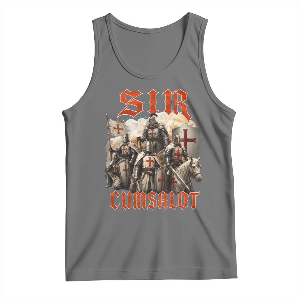 Sir Cumsalot Funny Offensive Knight Meme Bootleg Graphic Tank Top TS11 Black Heather Print Your Wear