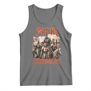 Sir Cumsalot Funny Offensive Knight Meme Bootleg Graphic Tank Top TS11 Black Heather Print Your Wear