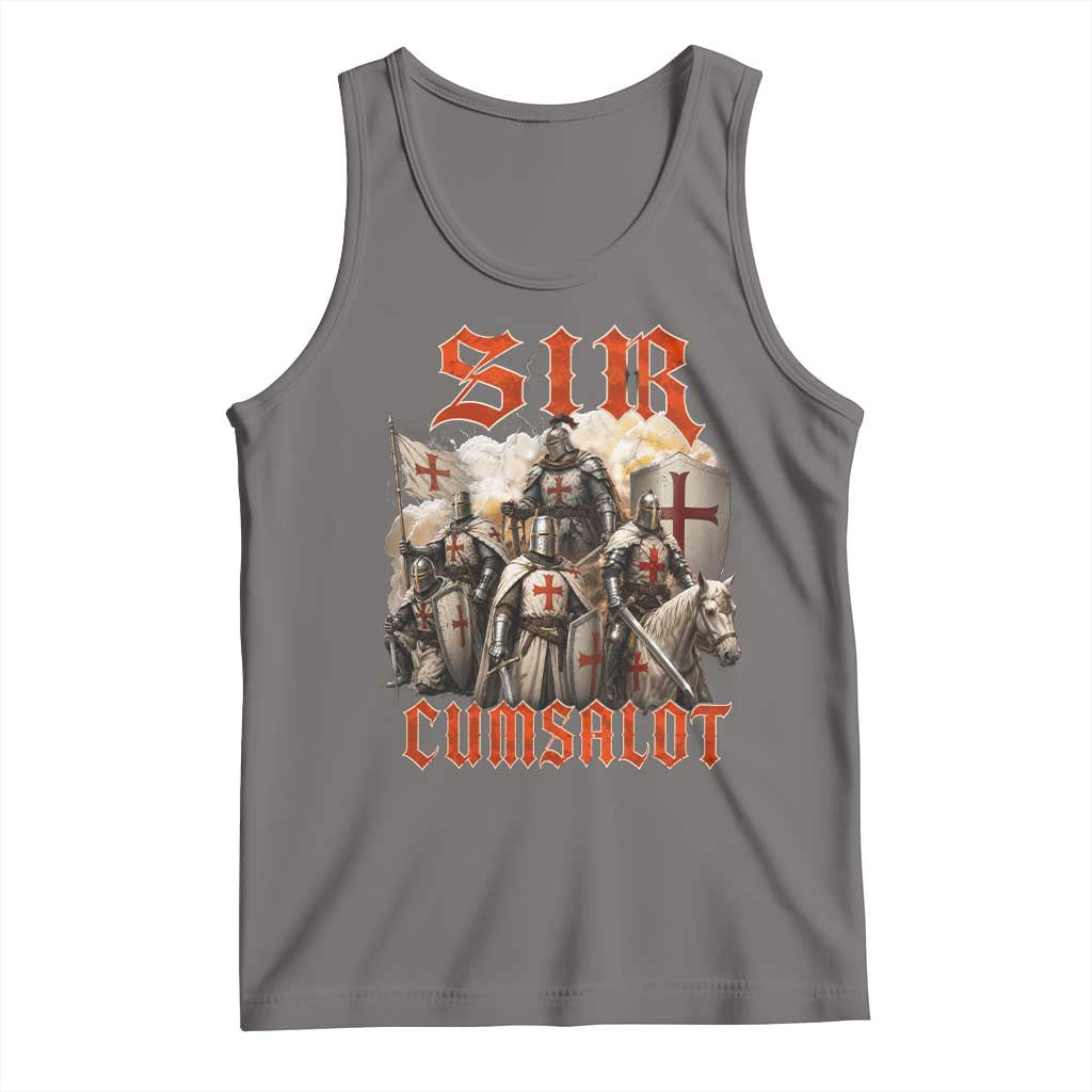 Sir Cumsalot Funny Offensive Knight Meme Bootleg Graphic Tank Top TS11 Deep Heather Print Your Wear