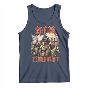 Sir Cumsalot Funny Offensive Knight Meme Bootleg Graphic Tank Top TS11 Navy Print Your Wear