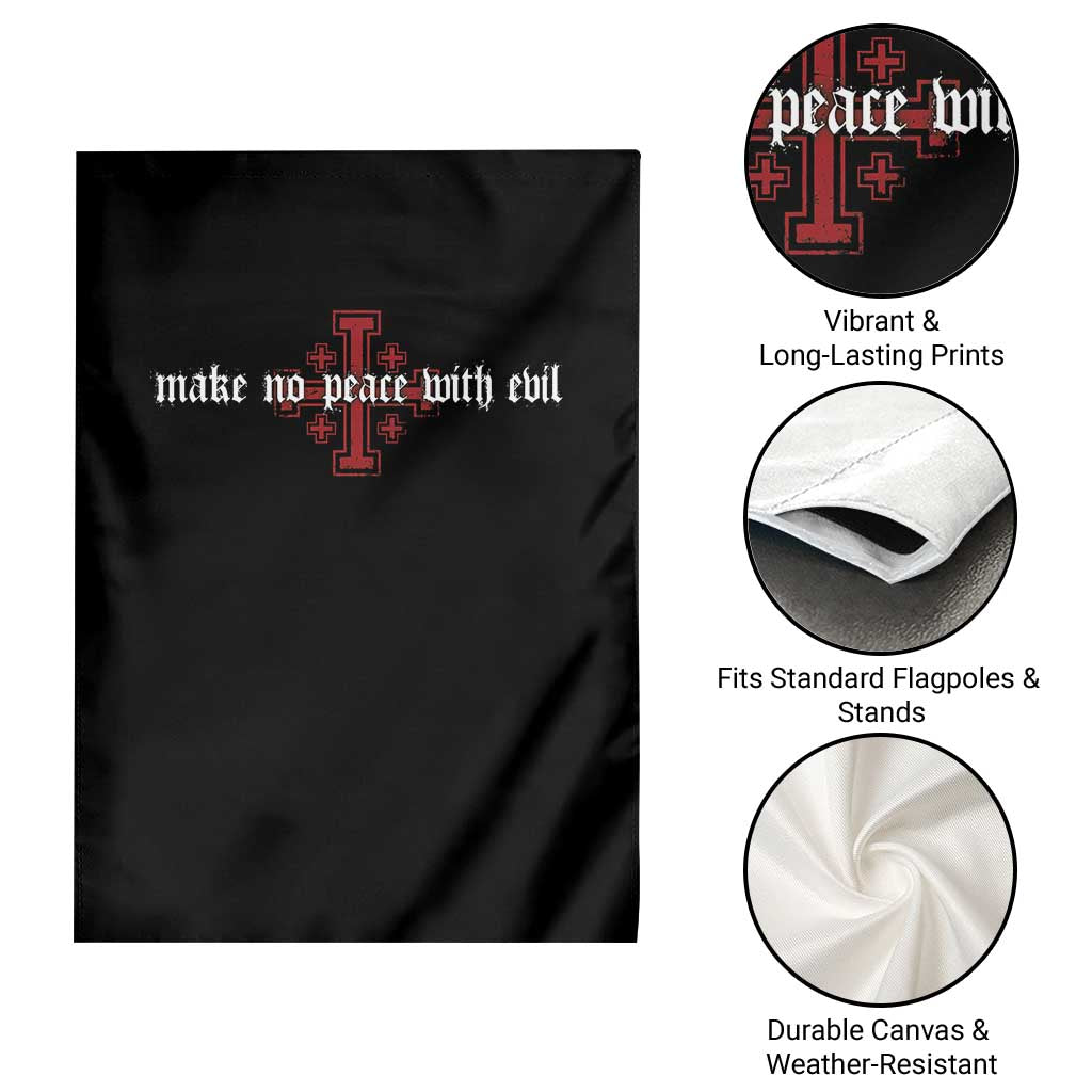 Make No Peace with Evil Knight Templar Jerusalem Crusade Cross Garden Flag TS11 Print Your Wear