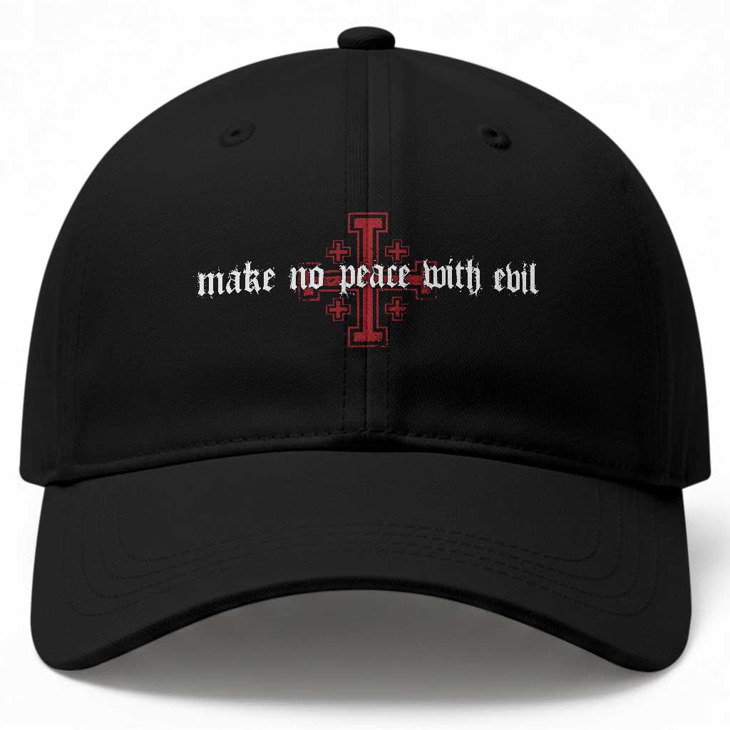 Make No Peace with Evil Knight Templar Jerusalem Crusade Cross Baseball Cap TS11 Print Your Wear