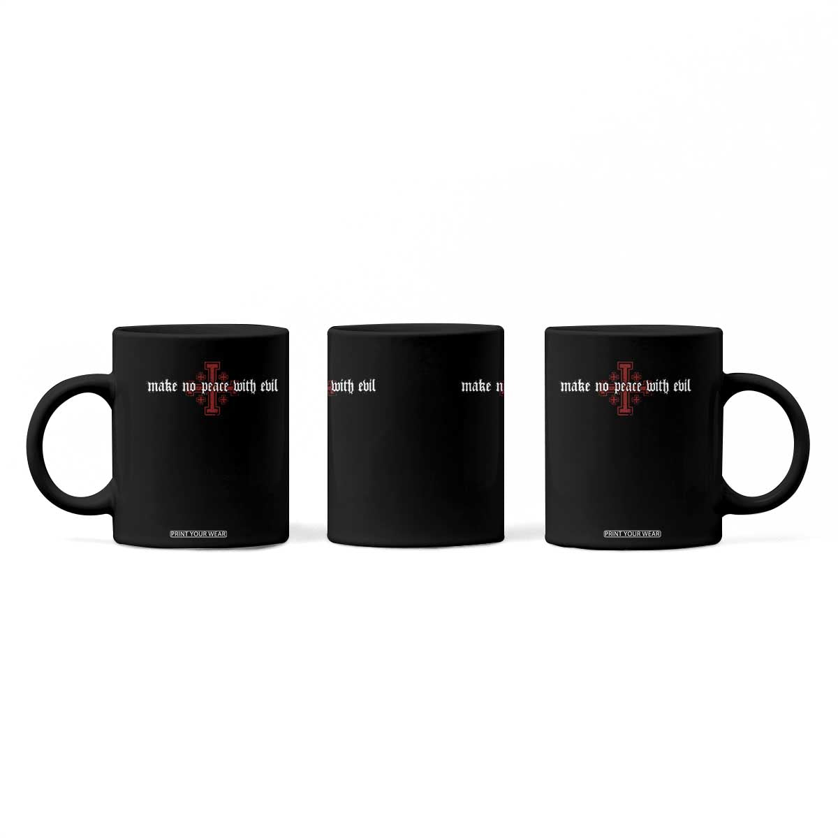 Make No Peace with Evil Knight Templar Jerusalem Crusade Cross Coffee Mug TS11 Print Your Wear