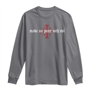 Make No Peace with Evil Knight Templar Jerusalem Crusade Cross Long Sleeve Shirt TS11 Charcoal Print Your Wear
