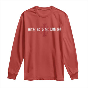 Make No Peace with Evil Knight Templar Jerusalem Crusade Cross Long Sleeve Shirt TS11 Red Print Your Wear