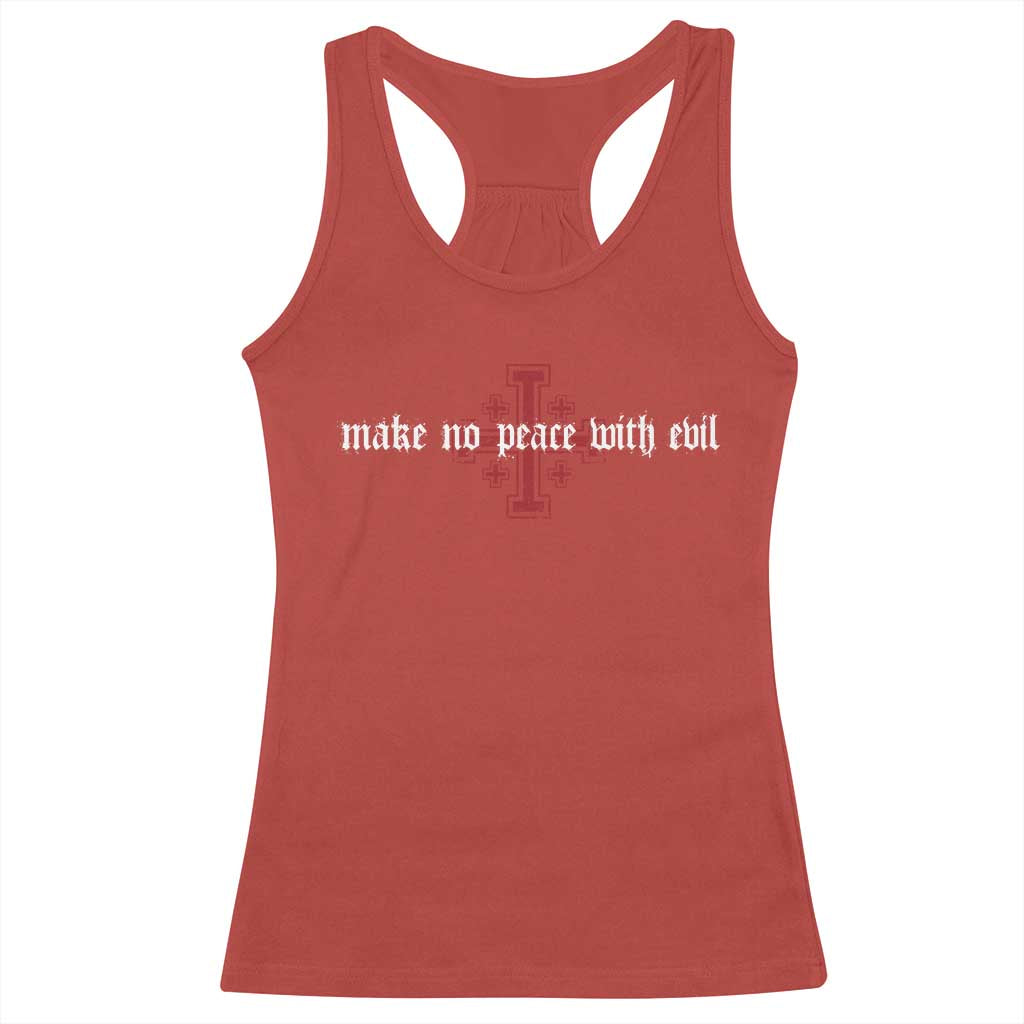 Make No Peace with Evil Knight Templar Jerusalem Crusade Cross Racerback Tank Top TS11 Red Print Your Wear