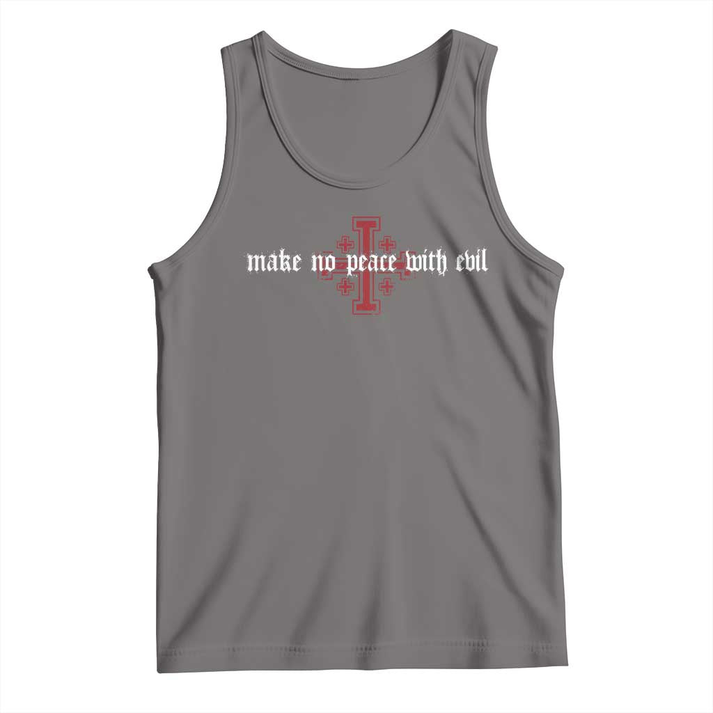 Make No Peace with Evil Knight Templar Jerusalem Crusade Cross Tank Top TS11 Deep Heather Print Your Wear