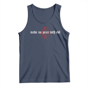 Make No Peace with Evil Knight Templar Jerusalem Crusade Cross Tank Top TS11 Navy Print Your Wear