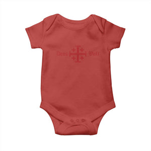 Deus Vult Catholic Knight Templar Crusader Cross Baby Onesie TS11 Red Print Your Wear