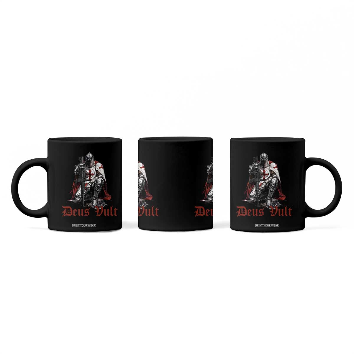 Deus Vult Knights Templar Gun Lover Coffee Mug Crusader Cross Soldier of Christ TS11 Print Your Wear