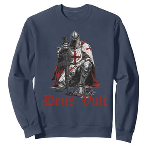 Deus Vult Knights Templar Gun Lover Sweatshirt Crusader Cross Soldier of Christ TS11 Navy Print Your Wear