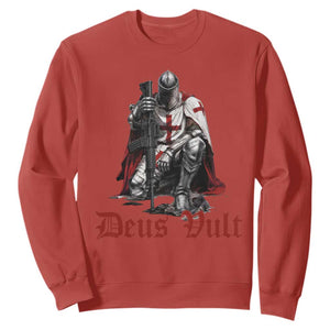 Deus Vult Knights Templar Gun Lover Sweatshirt Crusader Cross Soldier of Christ TS11 Red Print Your Wear