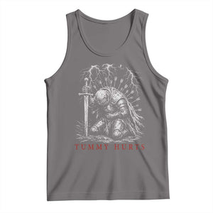 Tummy Hurts Funny Medieval Knight Dark Fantasy Humor Tank Top TS11 Deep Heather Print Your Wear