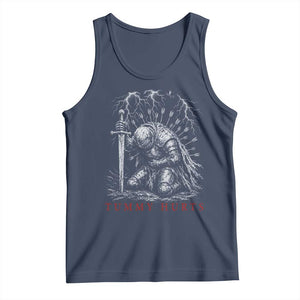Tummy Hurts Funny Medieval Knight Dark Fantasy Humor Tank Top TS11 Navy Print Your Wear
