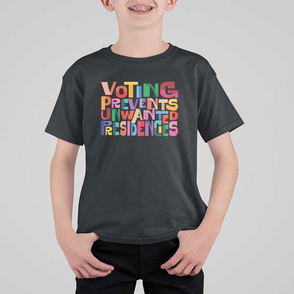 Voting Prevents Unwanted Presidencies T Shirt For Kid US Election Political 2024 TS11 Black Print Your Wear