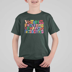 Voting Prevents Unwanted Presidencies T Shirt For Kid US Election Political 2024 TS11 Dark Forest Green Print Your Wear