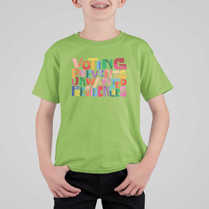 Voting Prevents Unwanted Presidencies T Shirt For Kid US Election Political 2024 TS11 Lime Print Your Wear