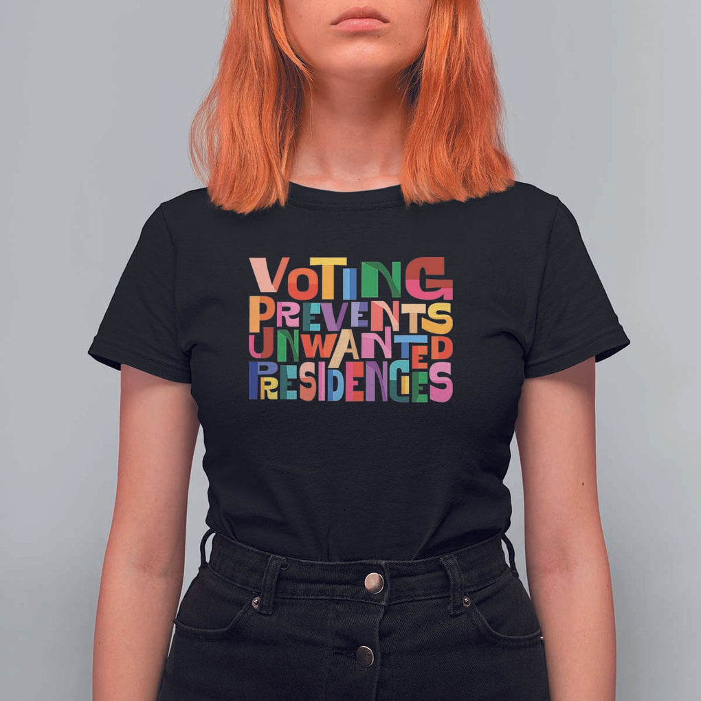 Voting Prevents Unwanted Presidencies T Shirt For Women US Election Political 2024 TS11 Black Print Your Wear