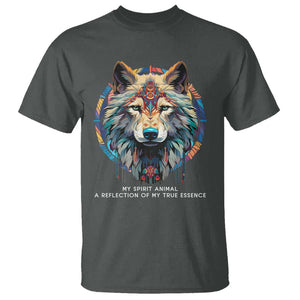 Native Americans T Shirt My Spirit Animal A Reflection Of My True Essence Wolf TS11 Dark Heather Print Your Wear