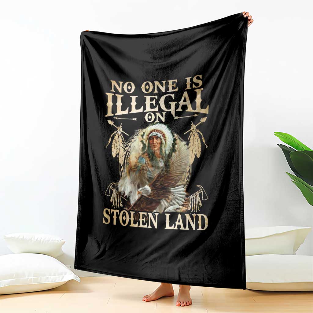 Native American Throw Blanket No One Is Illegal On Stolen Land Eagle Tribe TS11 Print Your Wear