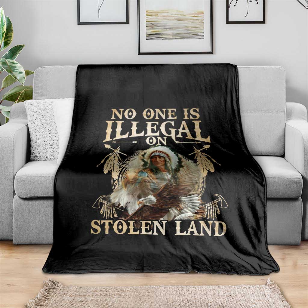 Native American Throw Blanket No One Is Illegal On Stolen Land Eagle Tribe TS11 Print Your Wear