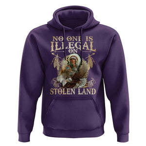 Native American Hoodie No One Is Illegal On Stolen Land Eagle Tribe TS11 Purple Print Your Wear