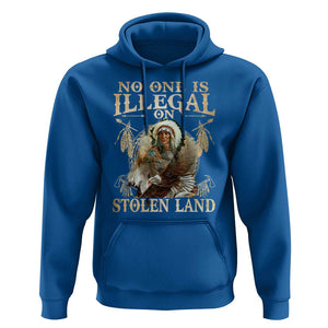 Native American Hoodie No One Is Illegal On Stolen Land Eagle Tribe TS11 Royal Blue Print Your Wear