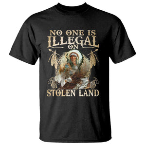 Native American T Shirt No One Is Illegal On Stolen Land Eagle Tribe TS11 Black Print Your Wear