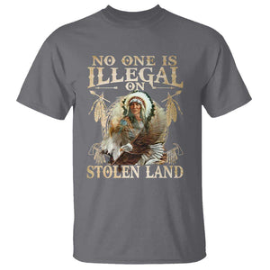 Native American T Shirt No One Is Illegal On Stolen Land Eagle Tribe TS11 Charcoal Print Your Wear