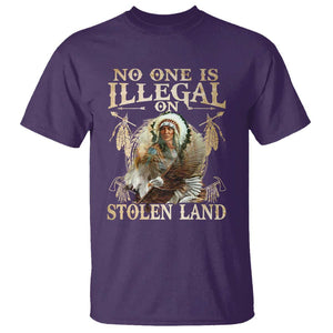 Native American T Shirt No One Is Illegal On Stolen Land Eagle Tribe TS11 Purple Print Your Wear