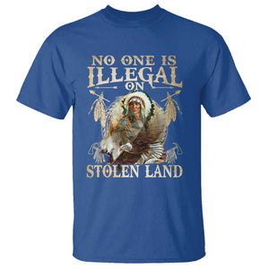 Native American T Shirt No One Is Illegal On Stolen Land Eagle Tribe TS11 Royal Blue Print Your Wear