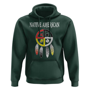 Native American Hoodie Medicine Wheel Dreamcatcher Spirit Animal Paws TS11 Dark Forest Green Print Your Wear