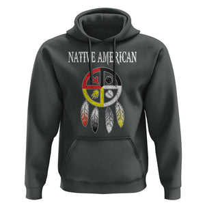 Native American Hoodie Medicine Wheel Dreamcatcher Spirit Animal Paws TS11 Dark Heather Print Your Wear