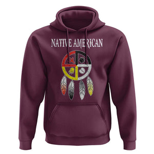 Native American Hoodie Medicine Wheel Dreamcatcher Spirit Animal Paws TS11 Maroon Print Your Wear