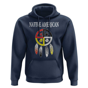 Native American Hoodie Medicine Wheel Dreamcatcher Spirit Animal Paws TS11 Navy Print Your Wear