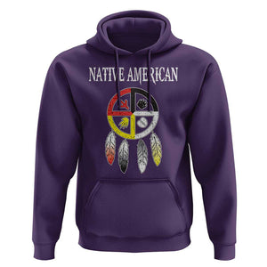 Native American Hoodie Medicine Wheel Dreamcatcher Spirit Animal Paws TS11 Purple Print Your Wear