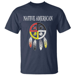 Native American T Shirt Medicine Wheel Dreamcatcher Spirit Animal Paws TS11 Navy Print Your Wear