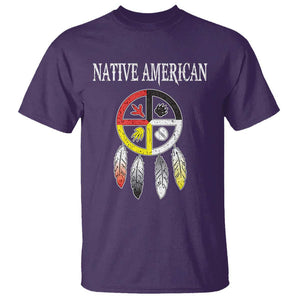 Native American T Shirt Medicine Wheel Dreamcatcher Spirit Animal Paws TS11 Purple Print Your Wear