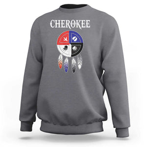 Cherokee Sweatshirt Native American Tribes Medicine Wheel Dreamcatcher Spirit Animal Paws TS11 Charcoal Print Your Wear